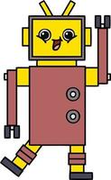 leuke tekenfilmrobot vector