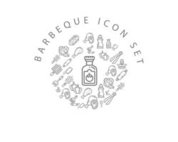 barbecue icoon reeks ontwerp Aan wit achtergrond. vector