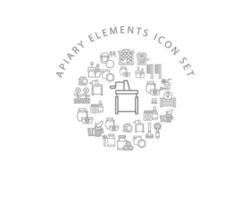 bijenstal elementen icoon reeks ontwerp Aan wit achtergrond vector