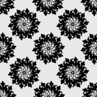 naadloos patroon met mandala ornament. zwart Aan een wit achtergrond. modern elegant abstract textuur. herhalen meetkundig elementen voor web of textiel. vector illustratie.