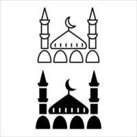 Islamitisch pictogrammen. moskee illustratie. vlak vector. vector