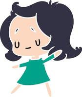 cartoon van een schattig kawaiimeisje vector