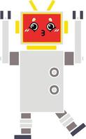 egale kleur retro cartoon robot vector