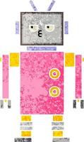 retro illustratie stijl cartoon robot vector