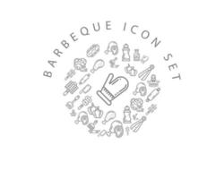 barbecue icoon reeks ontwerp Aan wit achtergrond. vector