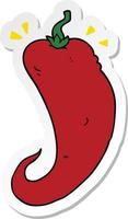 sticker van een cartoon chili peper vector