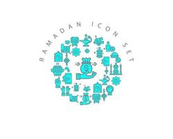 Ramadan icoon reeks ontwerp Aan wit achtergrond. vector