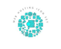 web hosting icoon reeks ontwerp Aan wit achtergrond. vector