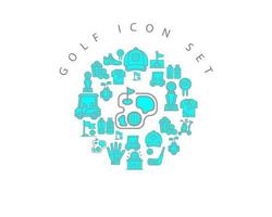 golf icoon reeks ontwerp Aan wit achtergrond vector