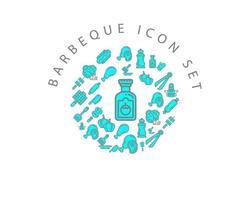 barbecue icoon reeks ontwerp Aan wit achtergrond. vector
