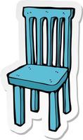 sticker van een tekenfilm houten stoel vector