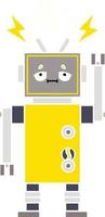 egale kleur retro cartoon robot vector