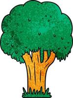 getextureerde cartoon doodle van een zomerboom vector