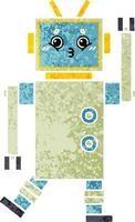 retro illustratie stijl cartoon robot vector