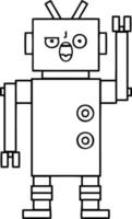 lijntekening cartoon boze robot vector