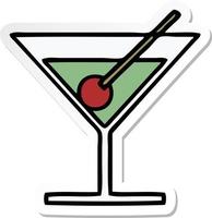 sticker van een leuke cartoon fancy cocktail vector