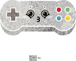 retro illustratie stijl cartoon game controller vector