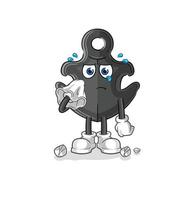 anker tekenfilm mascotte vector