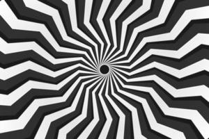zwart en wit psychedelisch optisch illusie zonnestraal abstract achtergrond ontwerp vector