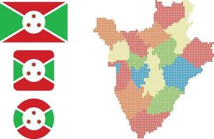 Burundi kaart en vlag vlak icoon symbool vector illustratie