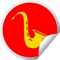 circulaire pellen sticker tekenfilm musical saxofoon vector