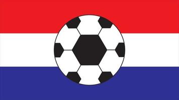 voetbal bal met Nederland vlag achtergrond vector