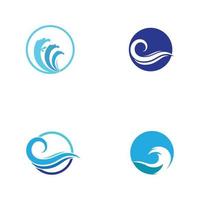 Golf water strand blauw water logo vector