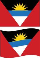 vlag van antigua en barbuda. antigua en Barbuda nationaal vlag zwaaien. vlak stijl. vector