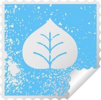 noodlijdende vierkante peeling sticker symbool herfstblad vector