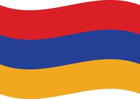 Armeens golvend vlag Aan wit achtergrond. nationaal Armenië vlag. vlak stijl. vector