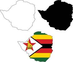 kaarten van Zimbabwe Aan wit achtergrond. vlak stijl. vector