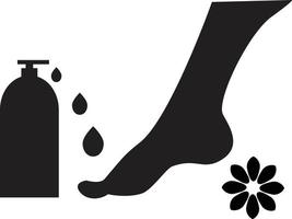 voeten massage aroma olie icoon Aan wit achtergrond. aromatherapie teken. voet spa symbool vlak stijl. vector