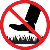 alstublieft houden van de gras icoon Aan wit achtergrond. verboden stepping Aan de tuin teken. vlak stijl. vector