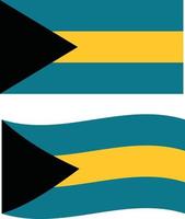 Bahamas vlag Aan wit achtergrond.de Bahamas vlag. Bahamas vlag zwaaien. vlak stijl. vector