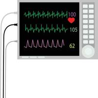 medisch elektro cardio diagram icoon Aan wit achtergrond. elektrocardiograaf symbool. medisch apparaat teken. vlak stijl. vector