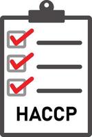 haccp - risico analyse kritiek controle points icoon met prijs of vinkje. vlak stijl. vector