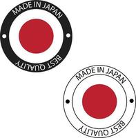 insigne met Japan vlag. gemaakt in Japan stempel. gemaakt in Japan label. vlak stijl. vector