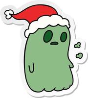 kerst sticker cartoon van kawaii ghost vector