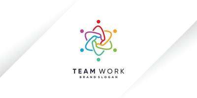 team werk logo ontwerp vector met uniek stijl voor liefdadigheid, de mensheid, gemeenschap of groep