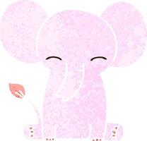 eigenzinnige retro illustratiestijl cartoon olifant vector