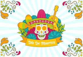 feestelijk dia de Muertos Mexicaans vakantie achtergrond ontwerp vector