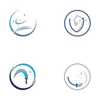 schoonmaak logo, schoonmaak bescherming logo en huis schoonmaak logo.met een sjabloon illustratie vector ontwerp concept.