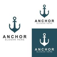 logo en anker symbool vector illustratie ontwerpsjabloon.