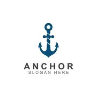 logo en anker symbool vector illustratie ontwerpsjabloon.