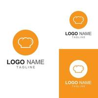 chef hoed logo voor restaurant, cafe en online voedsel levering. logo met vector illustratie ontwerp sjabloon.