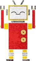 retro illustratie stijl cartoon robot vector