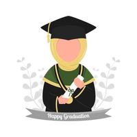 hand- getrokken illustratie van moslim diploma uitreiking vector