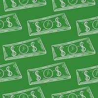 silhouet van papier bankbiljetten Aan groen achtergrond naadloos patroon vector