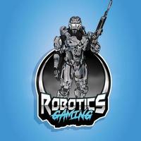 toekomst robot soldaten, esport gaming mascotte logo vector