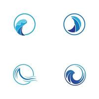 Golf water strand blauw water logo vector